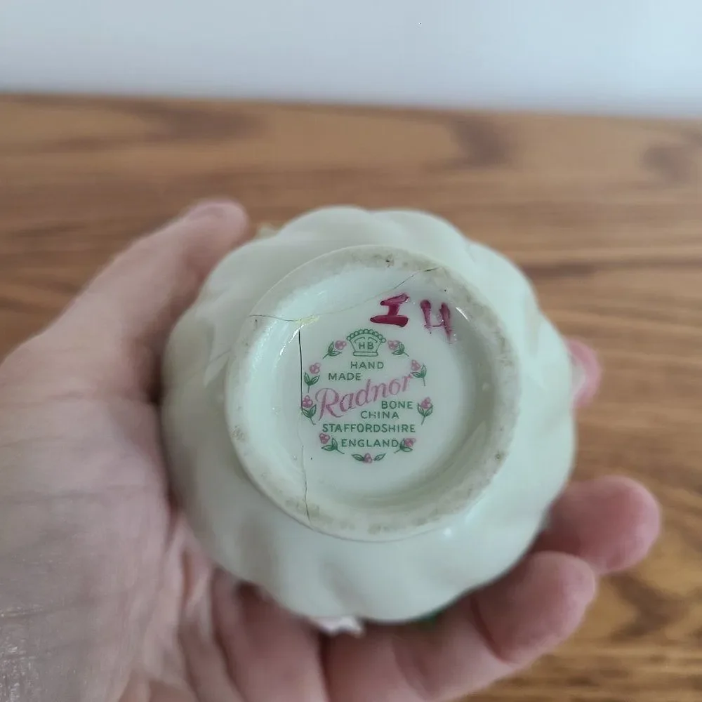 Vintage Radnor Bone China Mini Floral Bouquet Vase Capodimonte Porcelain
